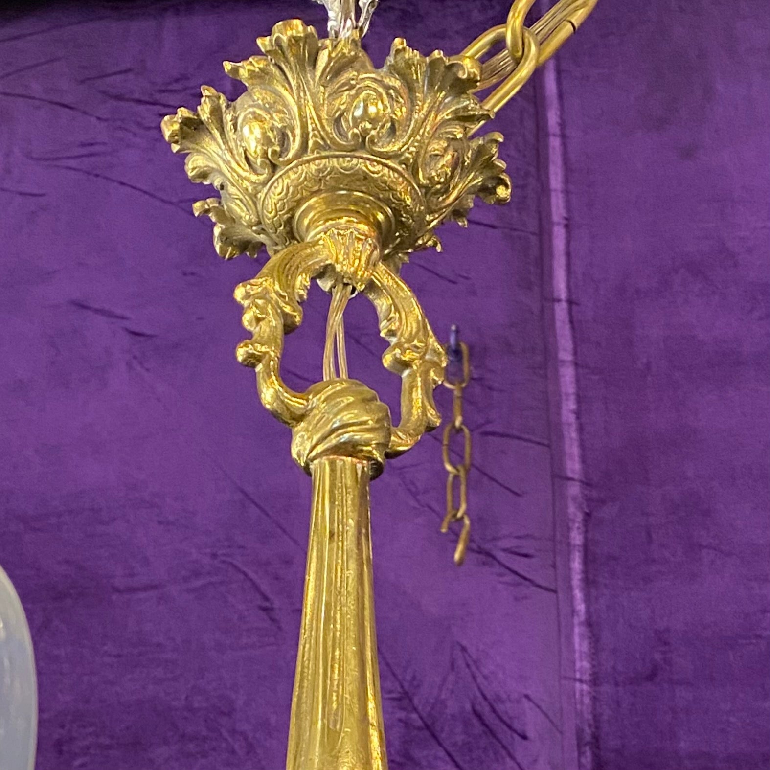 Art Nouveau Era Brass Chandelier