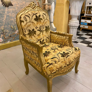 Gold French Style Salon Armchair