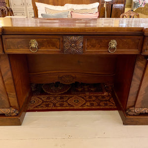 Victorian Mahogany Server with Carved Detail & Brass Handles - SOLD