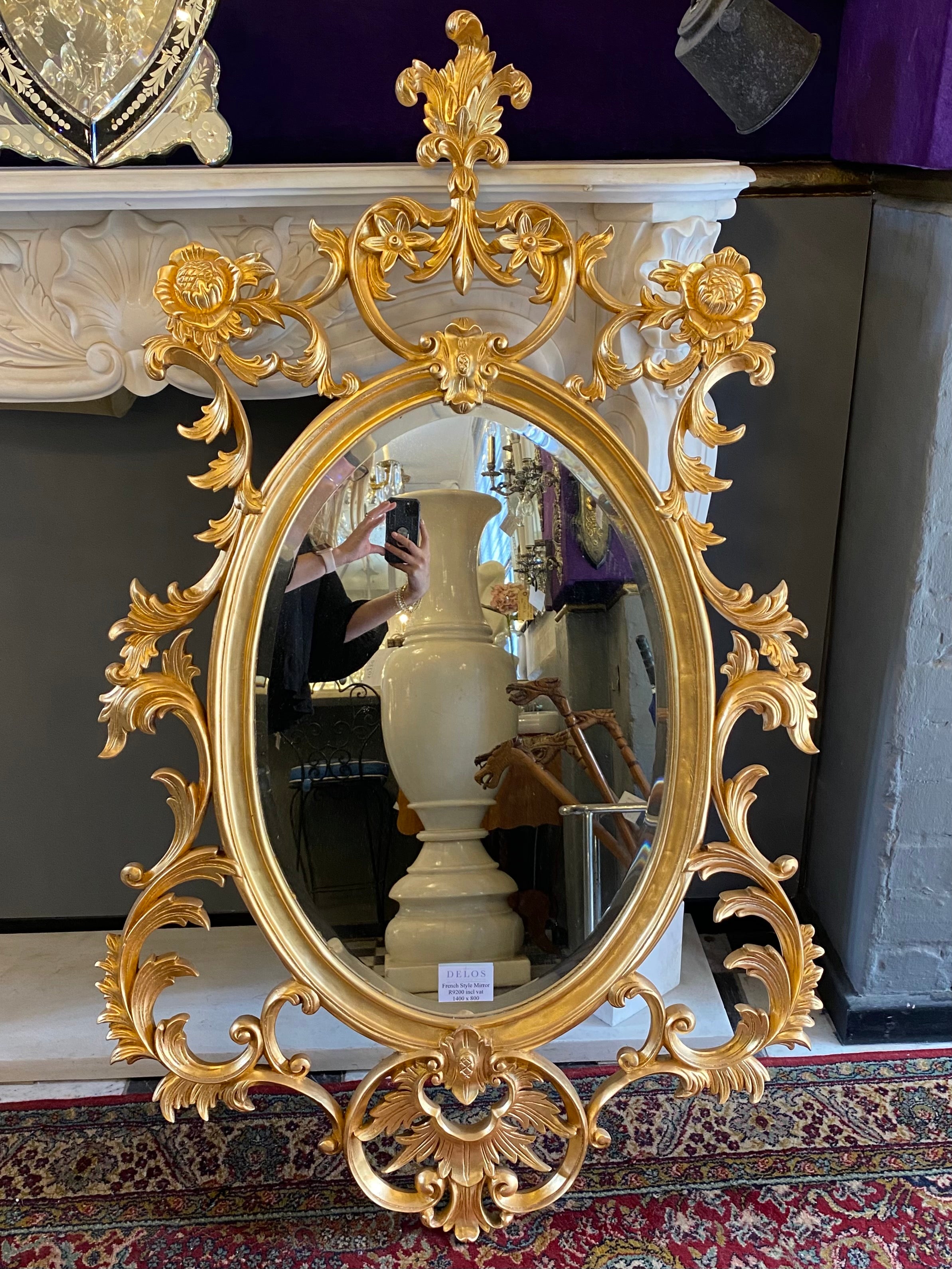 Ornately Carved French Style Mirror