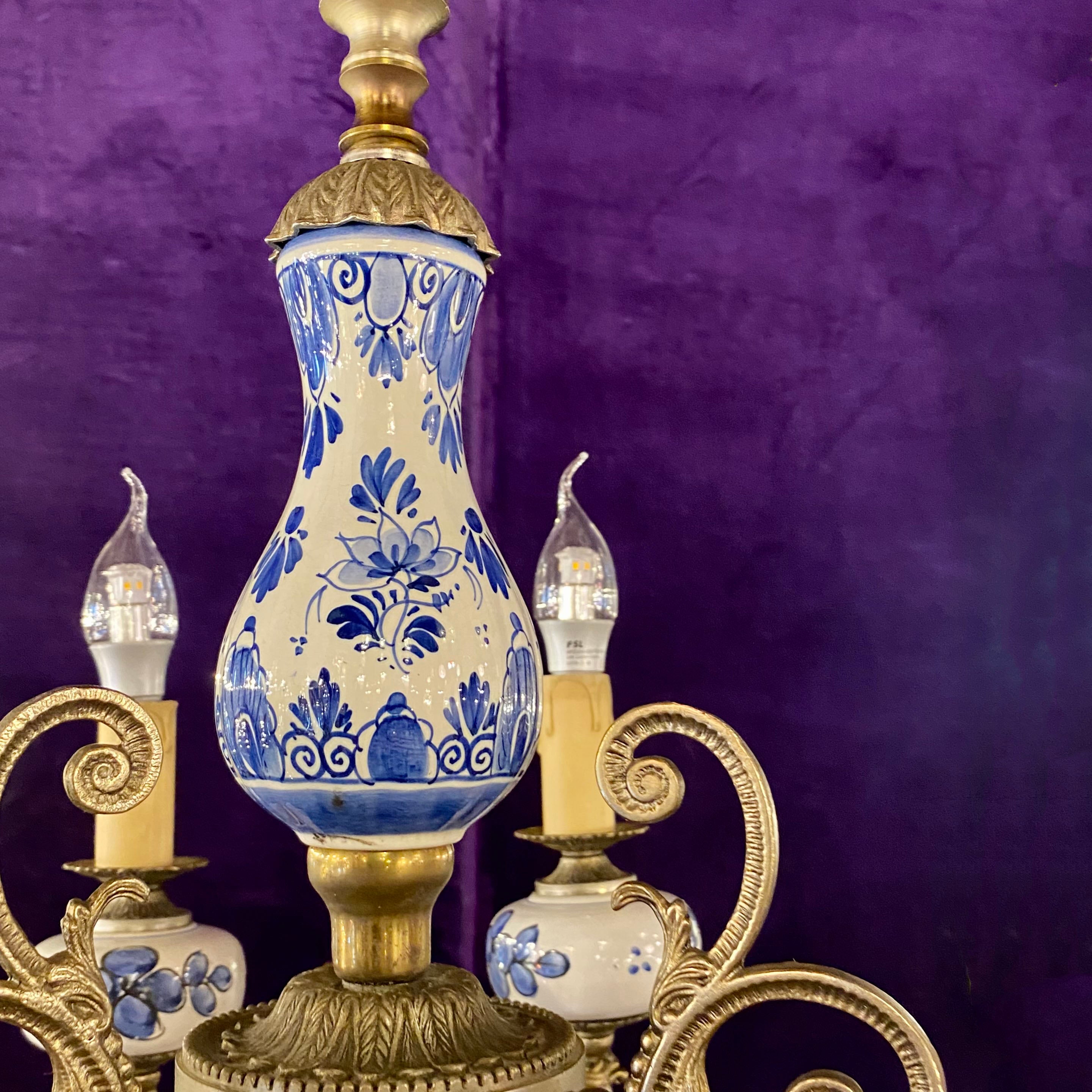 Unusual Antique Delft Chandelier - SOLD