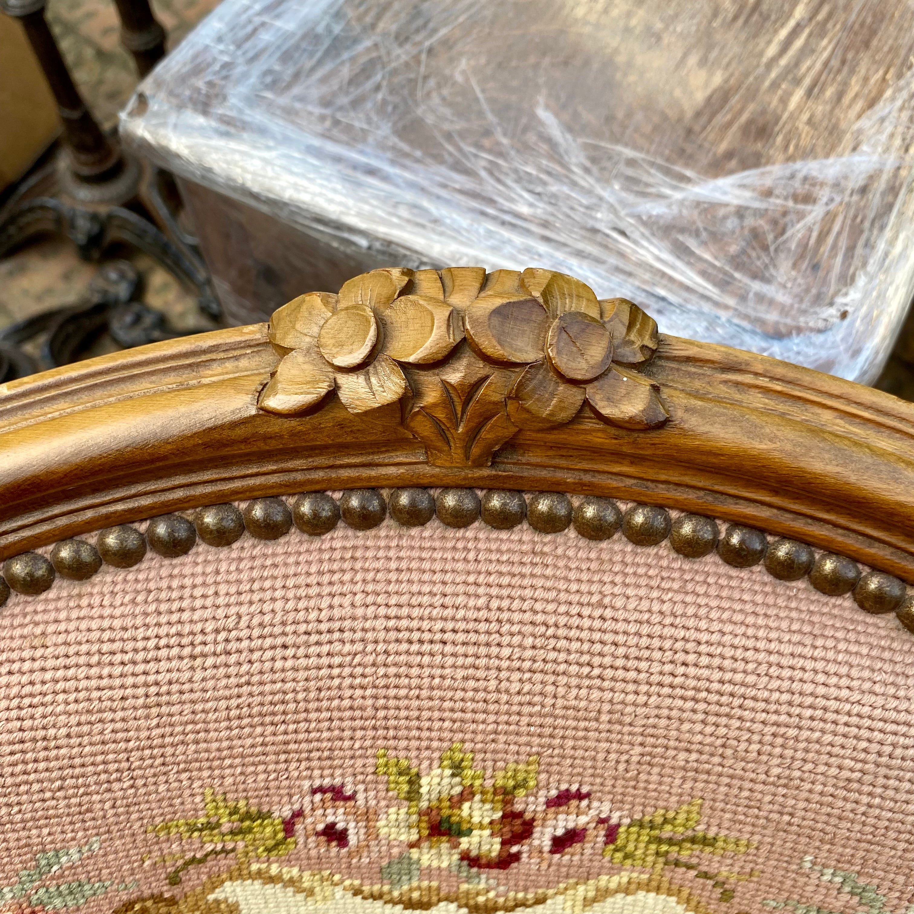 Antique Needlepoint Armchair - SOLD