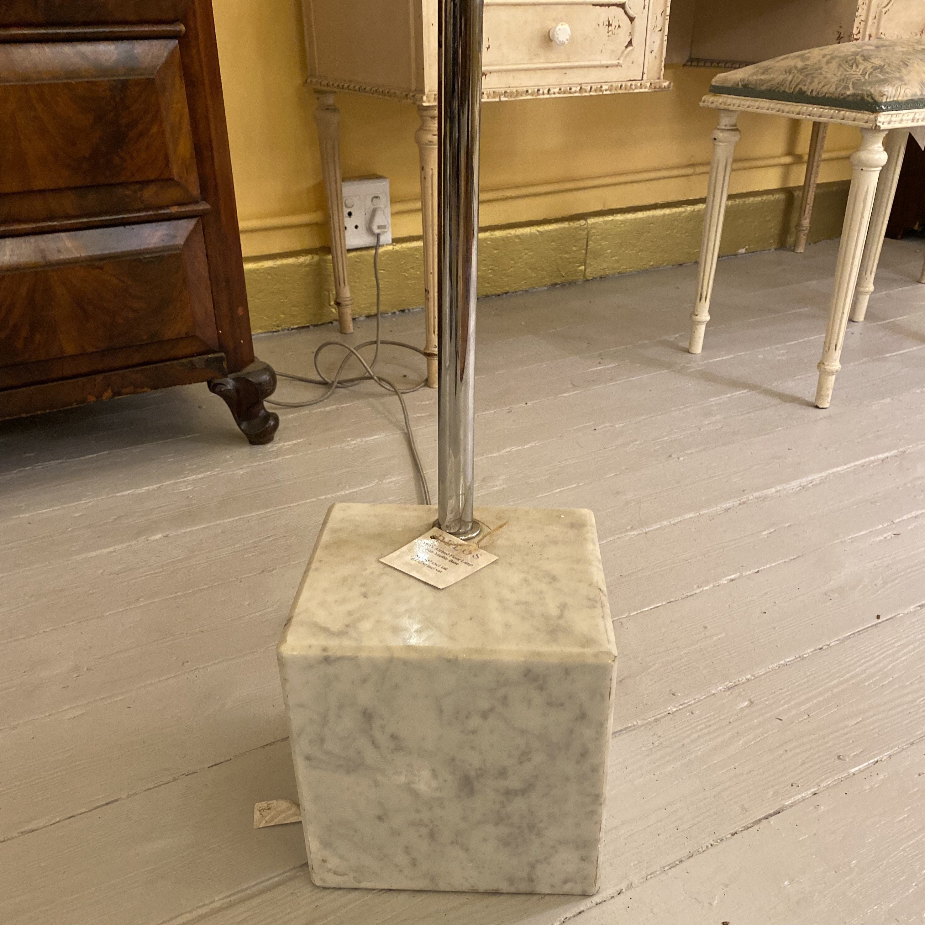 1960's Chrome Arc Floor Lamp with a Marble Base