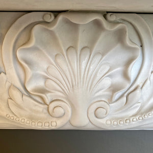 White Marble Hand Carved Fireplace Surround - SOLD