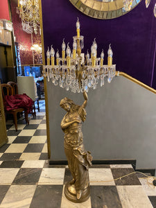 Antique Standing Chandelier in the Form of A Lady's Figure