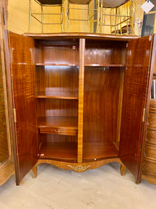 Antique Rosewood Cabinet with Delicate Inlay Detail & Brass Castings