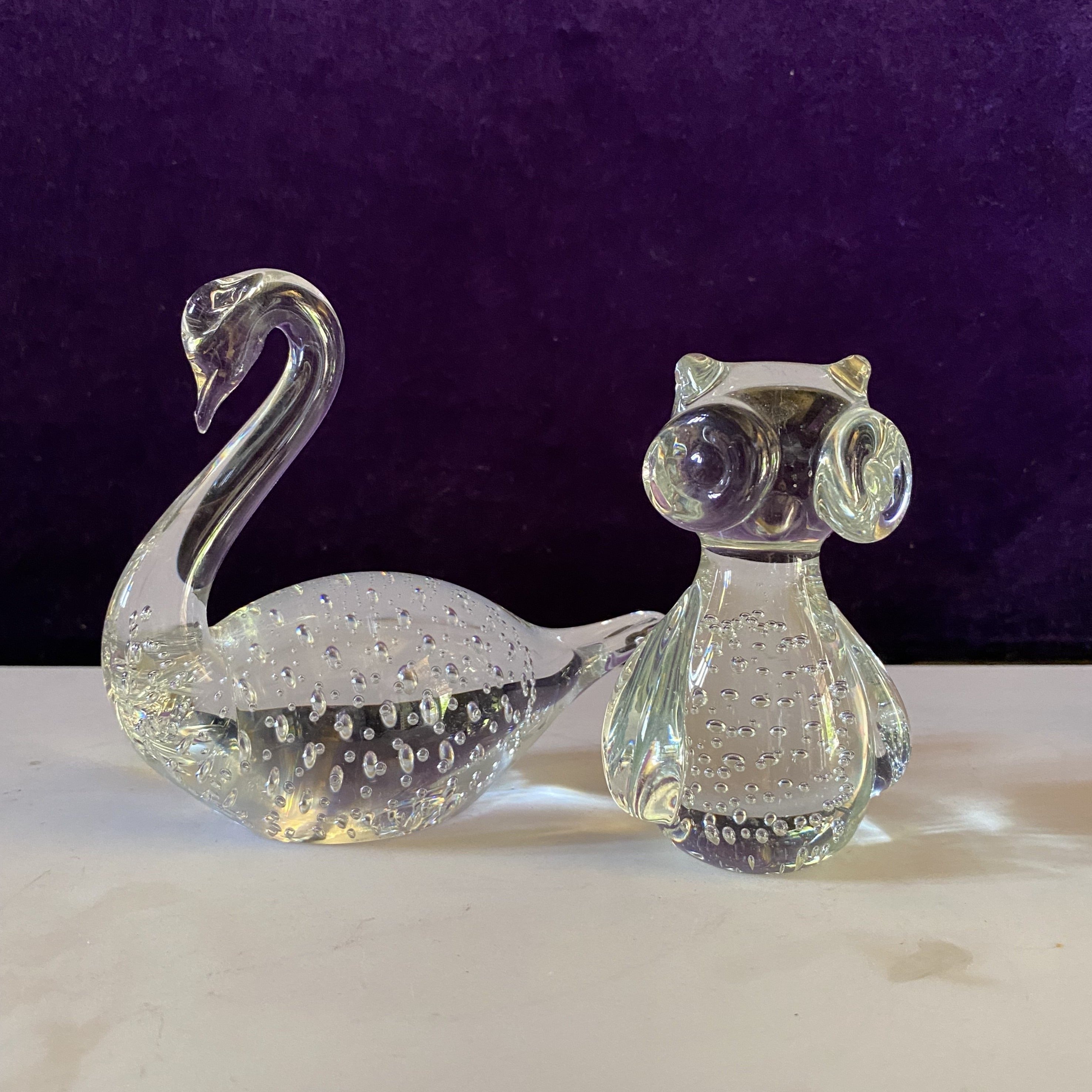 Clear Murano Glass Swan