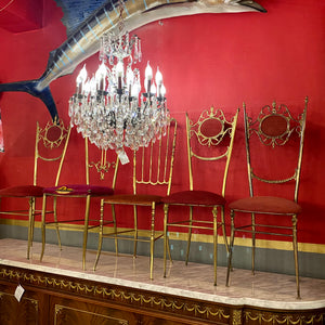 Assorted Antique Polished Brass Chairs