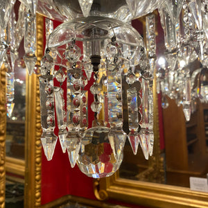Very Rare 1930's Bohemian Czeckoslovakian Glass and Crystal Chandelier with Original Crystals - SOLD