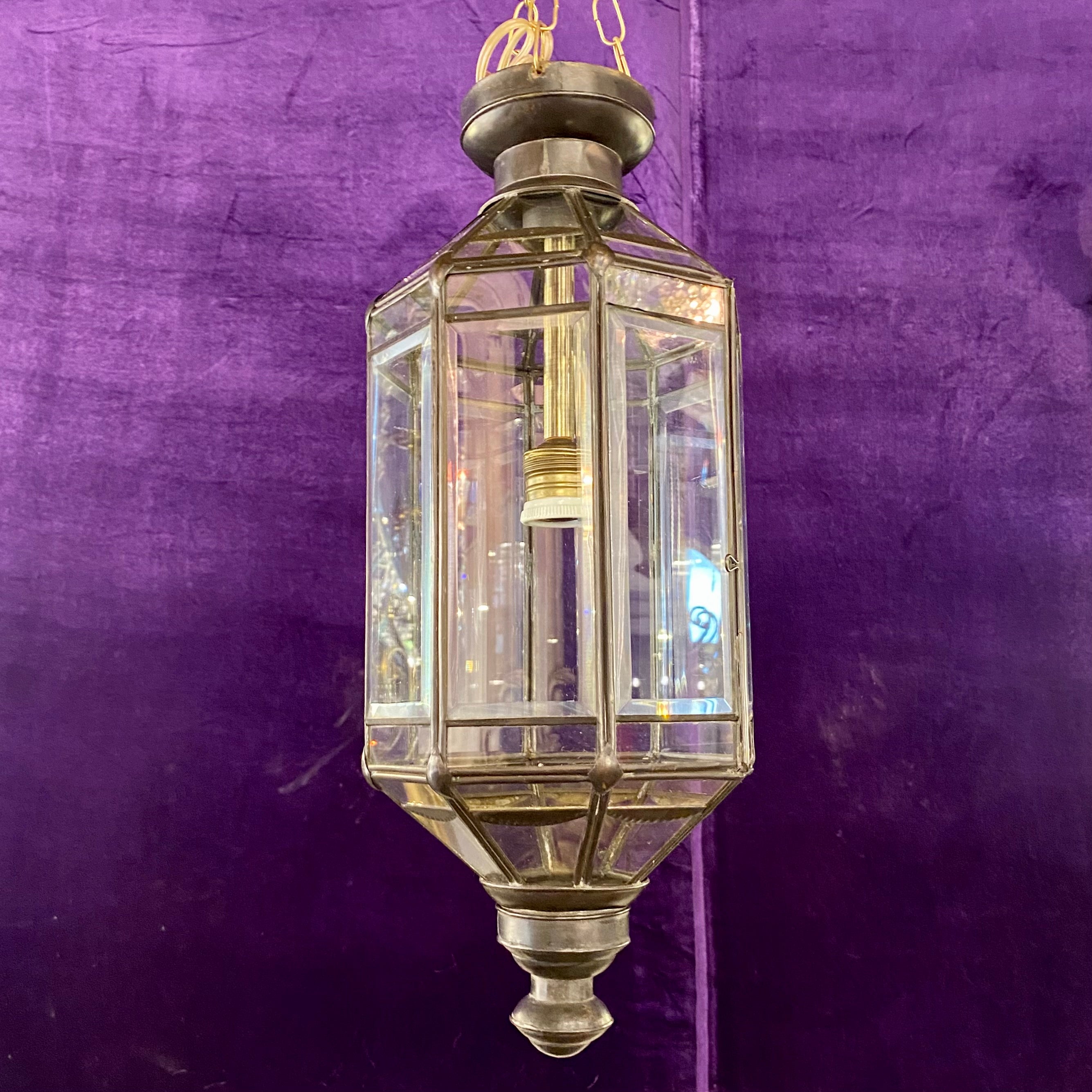 Aged Brass Barrel Lantern