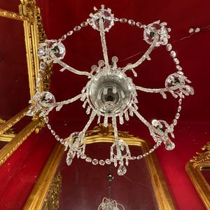 Very Rare 1930's Bohemian Czeckoslovakian Glass and Crystal Chandelier with Original Crystals