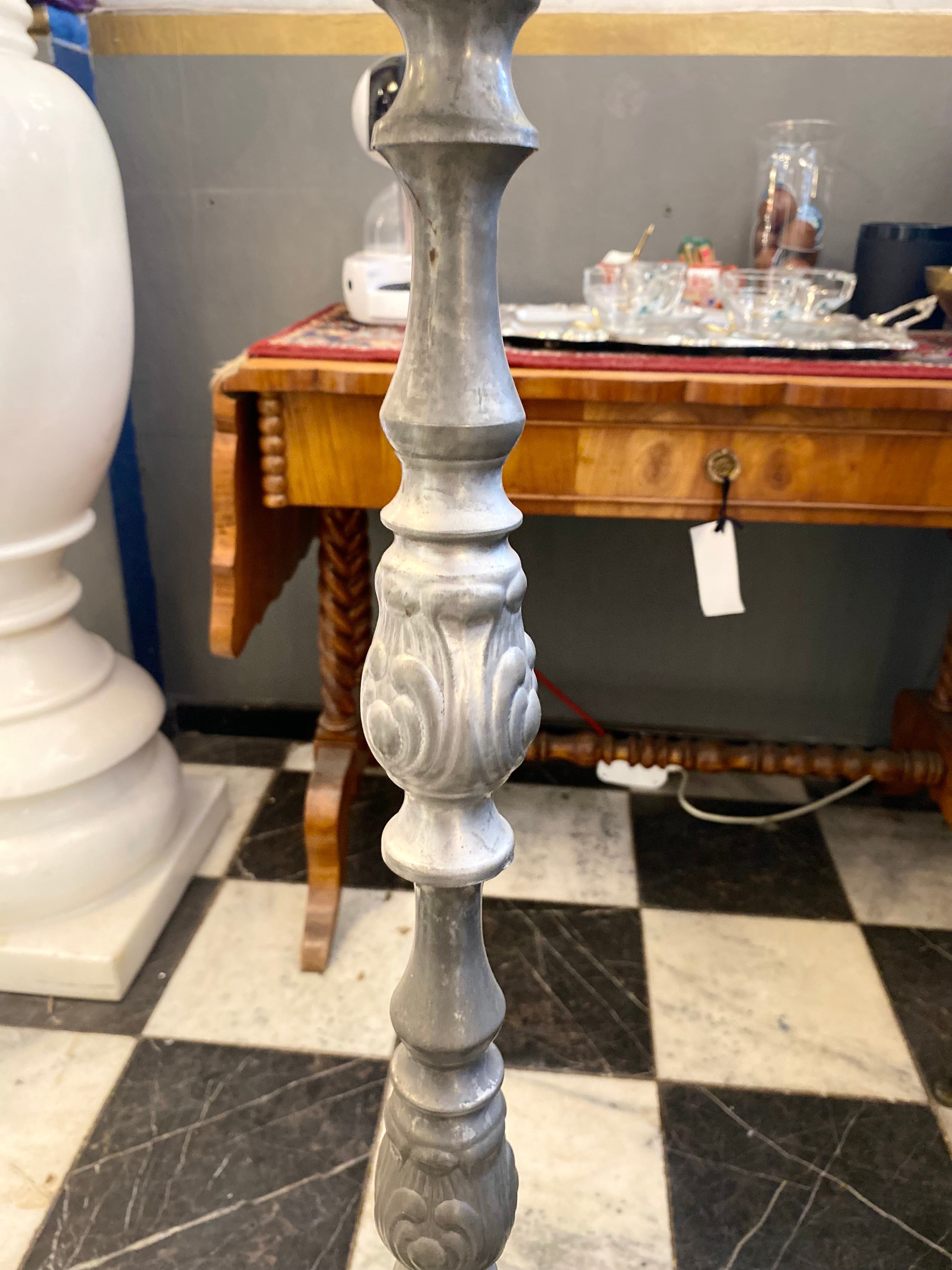 Antique Silver Plated Floor Lamp