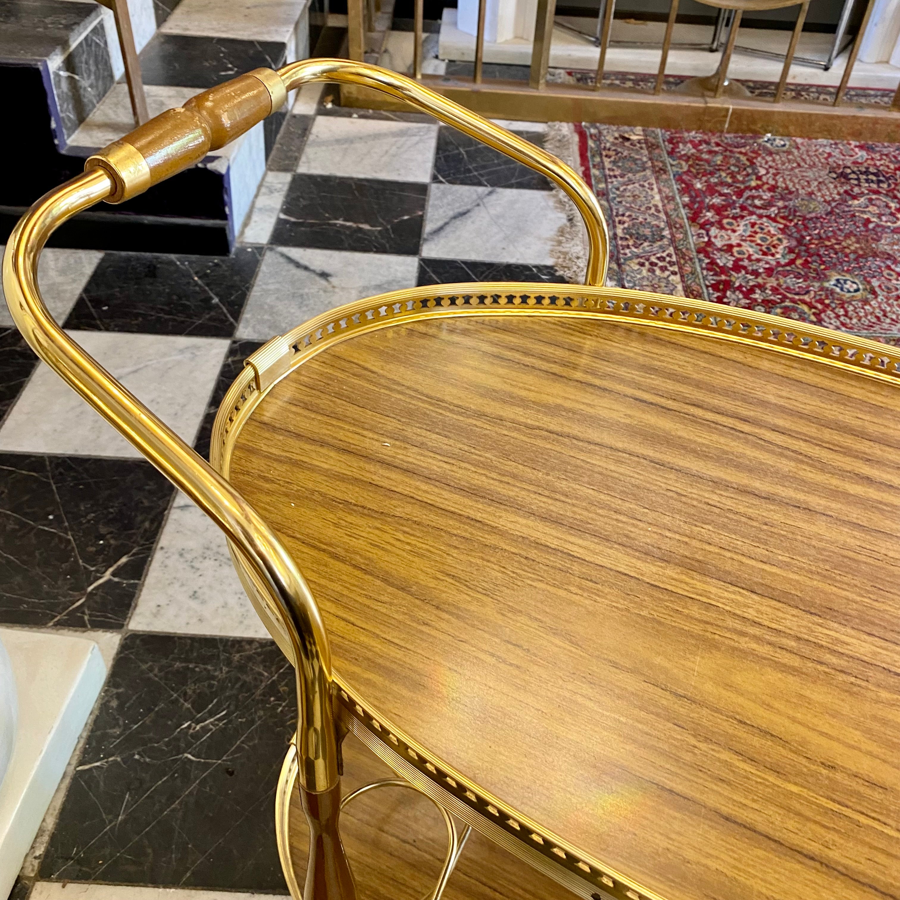 Vintage Gilt Wood Drinks Trolley - SOLD