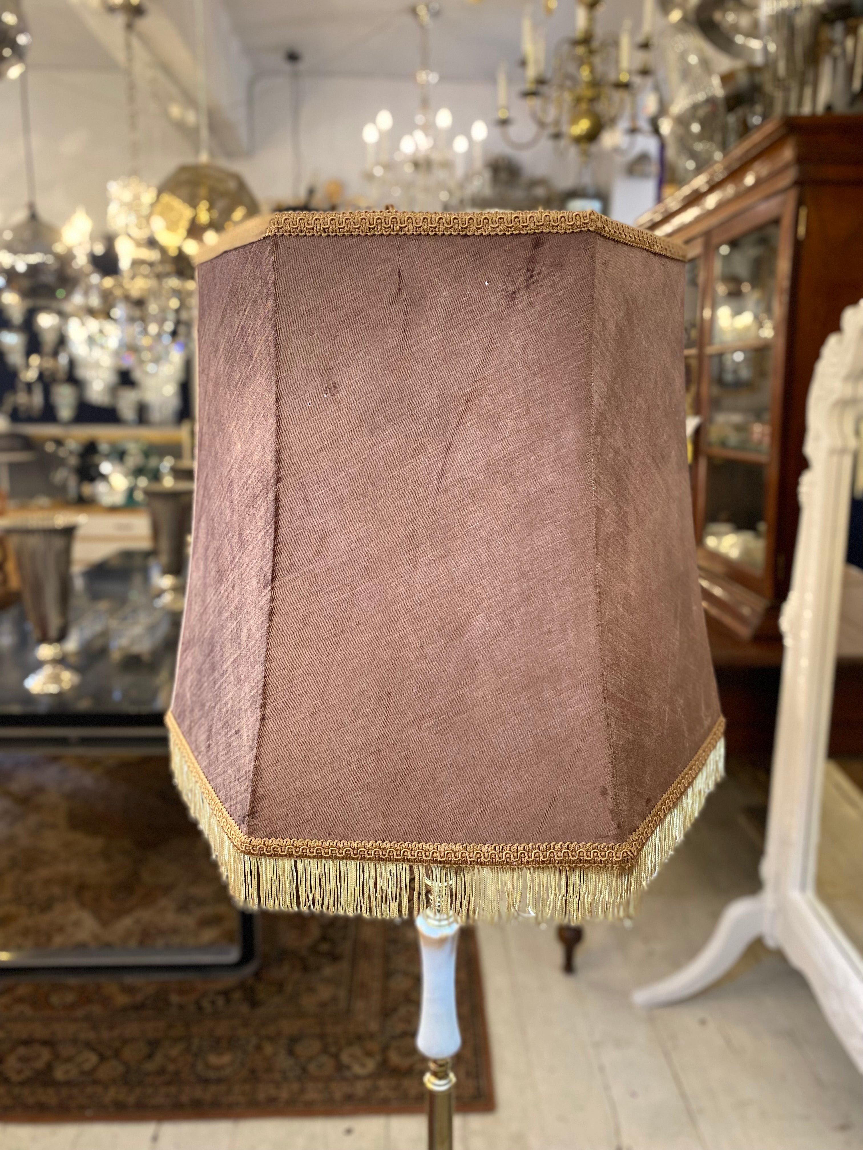 Mauve Velvet Lampshade - SOLD