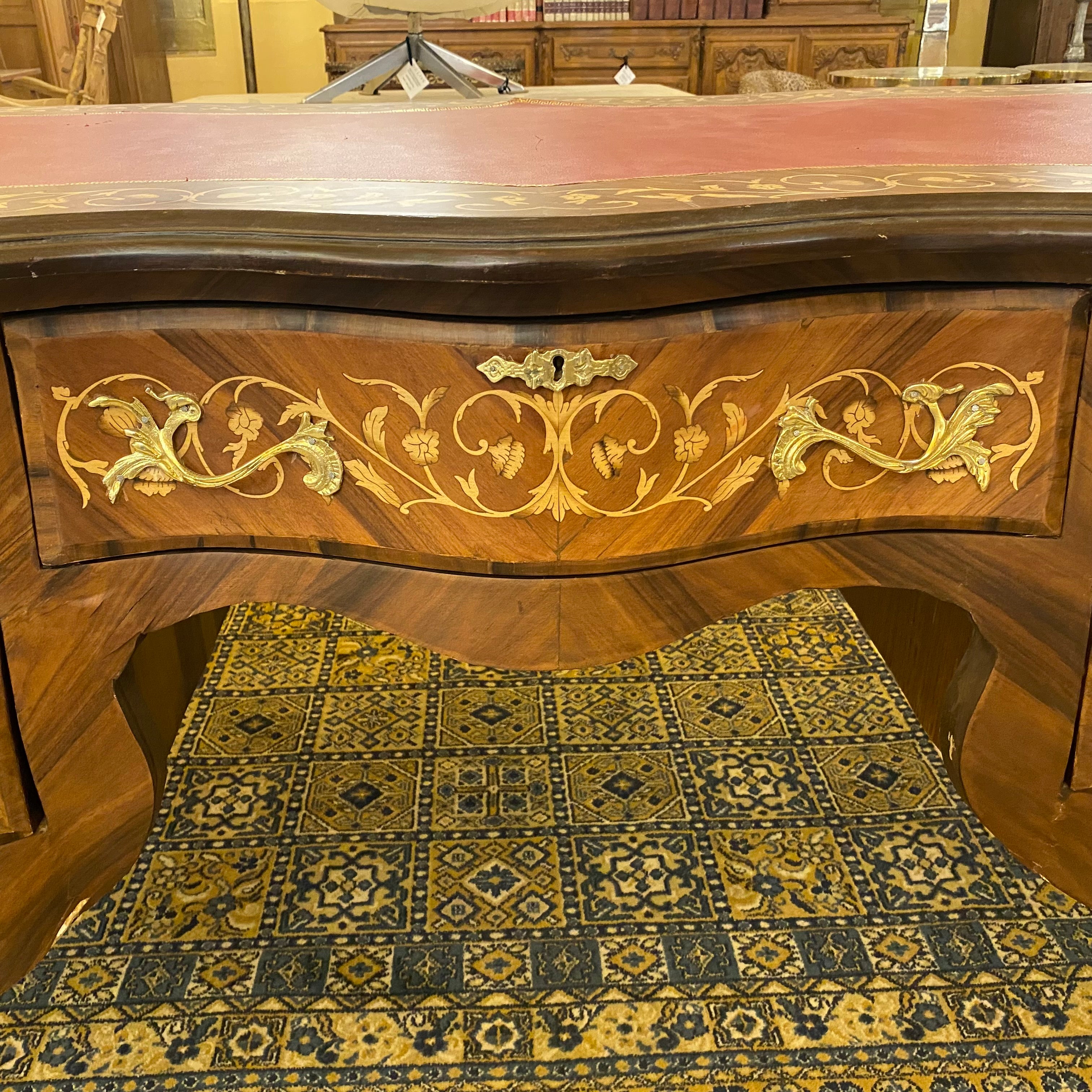 French Style Inlaid Desk with Brass Casting