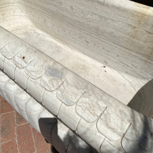 Beautifully Carved White Marble Bath - SOLD