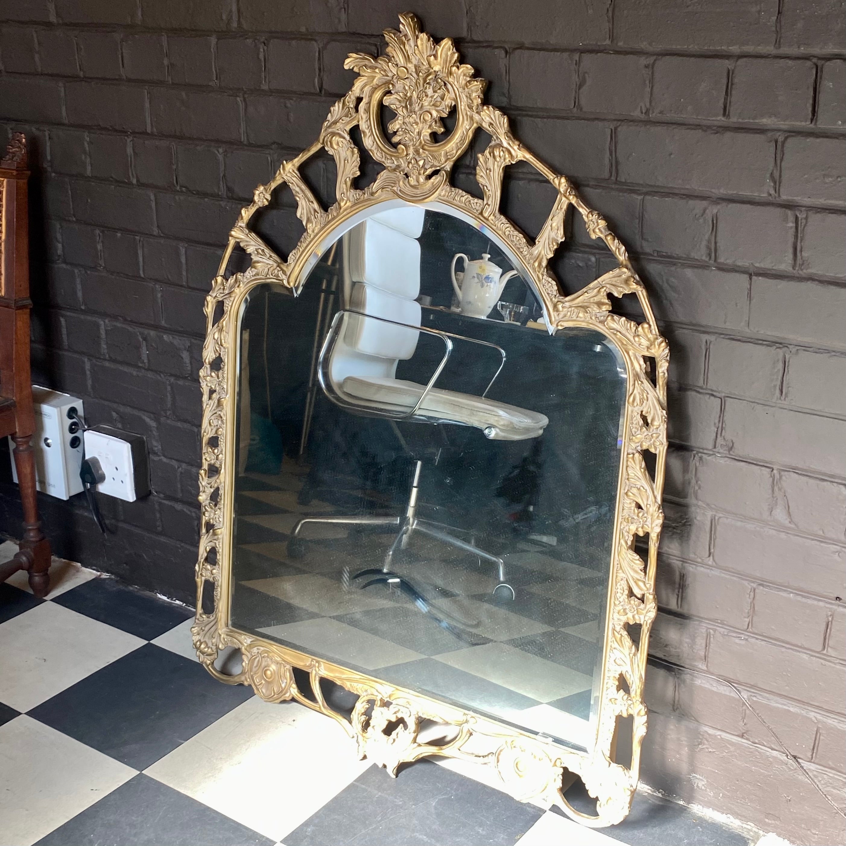 Antique French Beveled Mirror