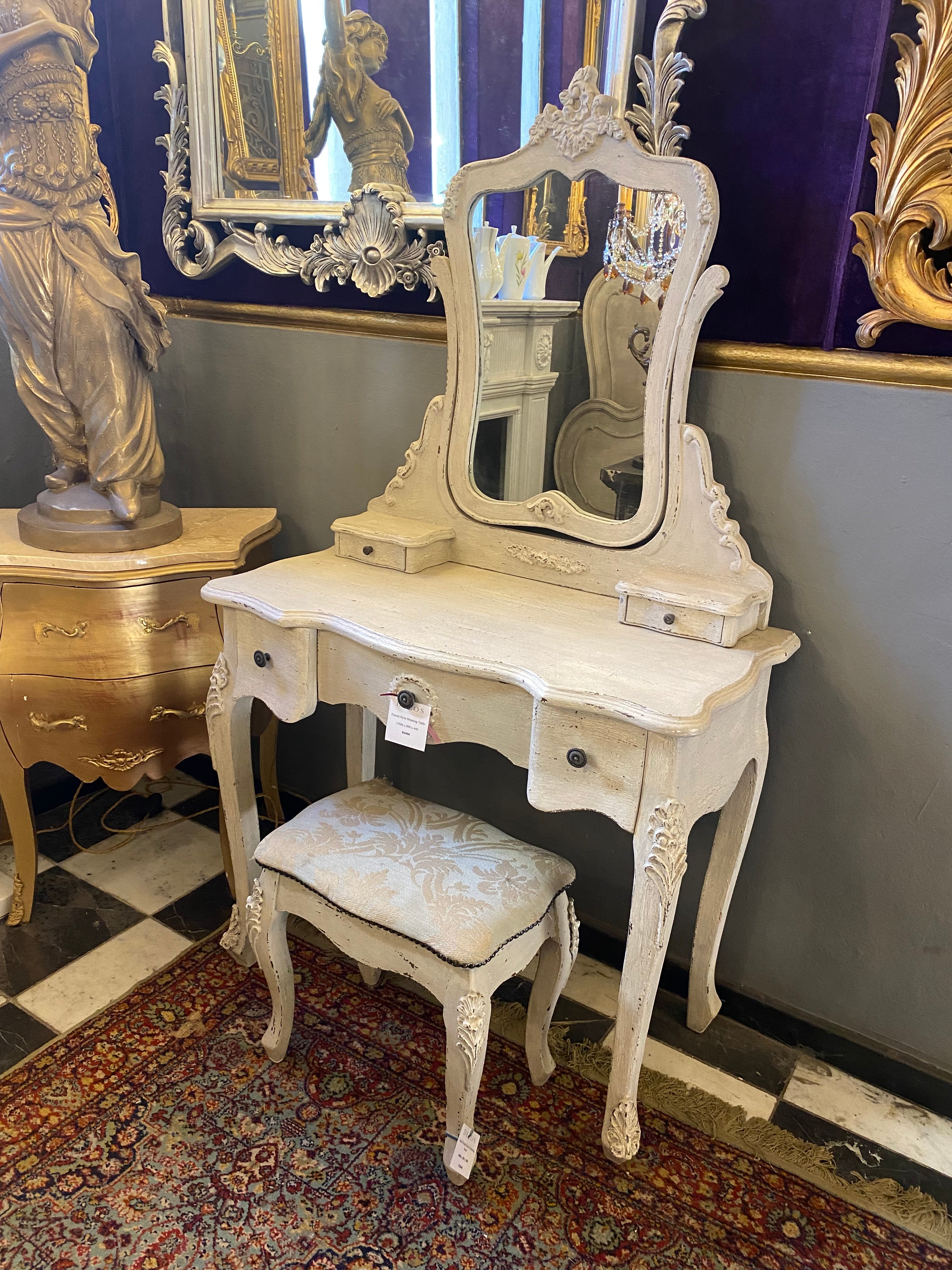 French Style Distressed Dressing Table