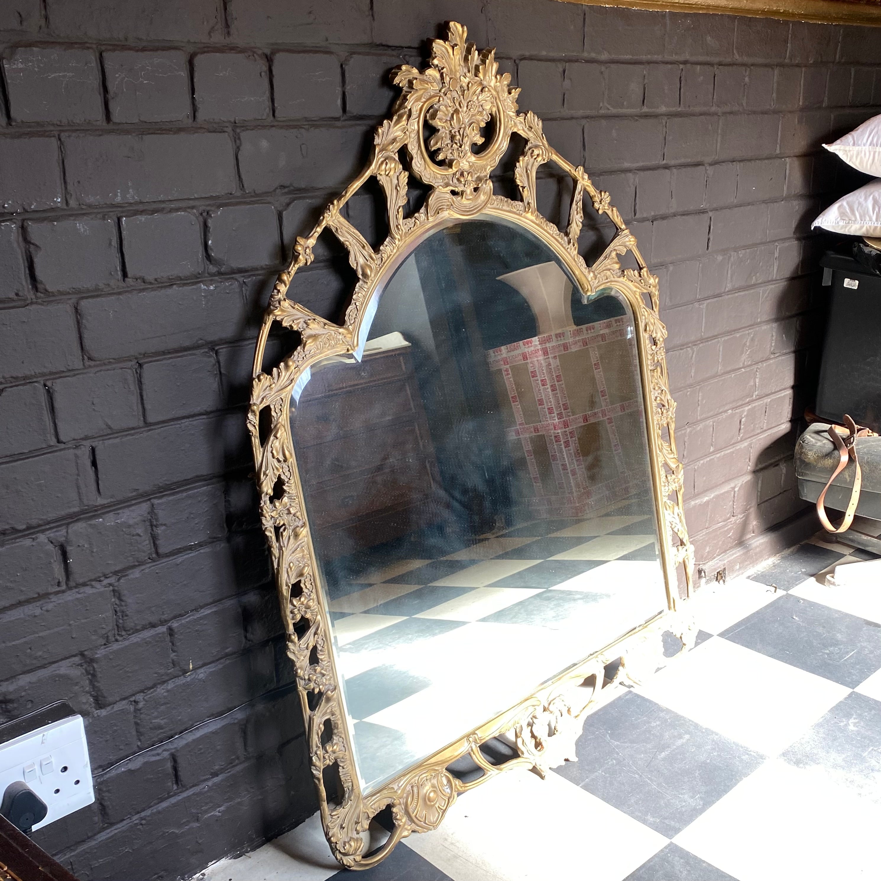 Antique French Beveled Mirror