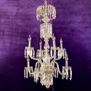 Spectacular Antique Bohemian Chandelier with Original Crystals - SOLD