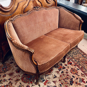 Antique French Sofa with Pink Upholstery - SOLD