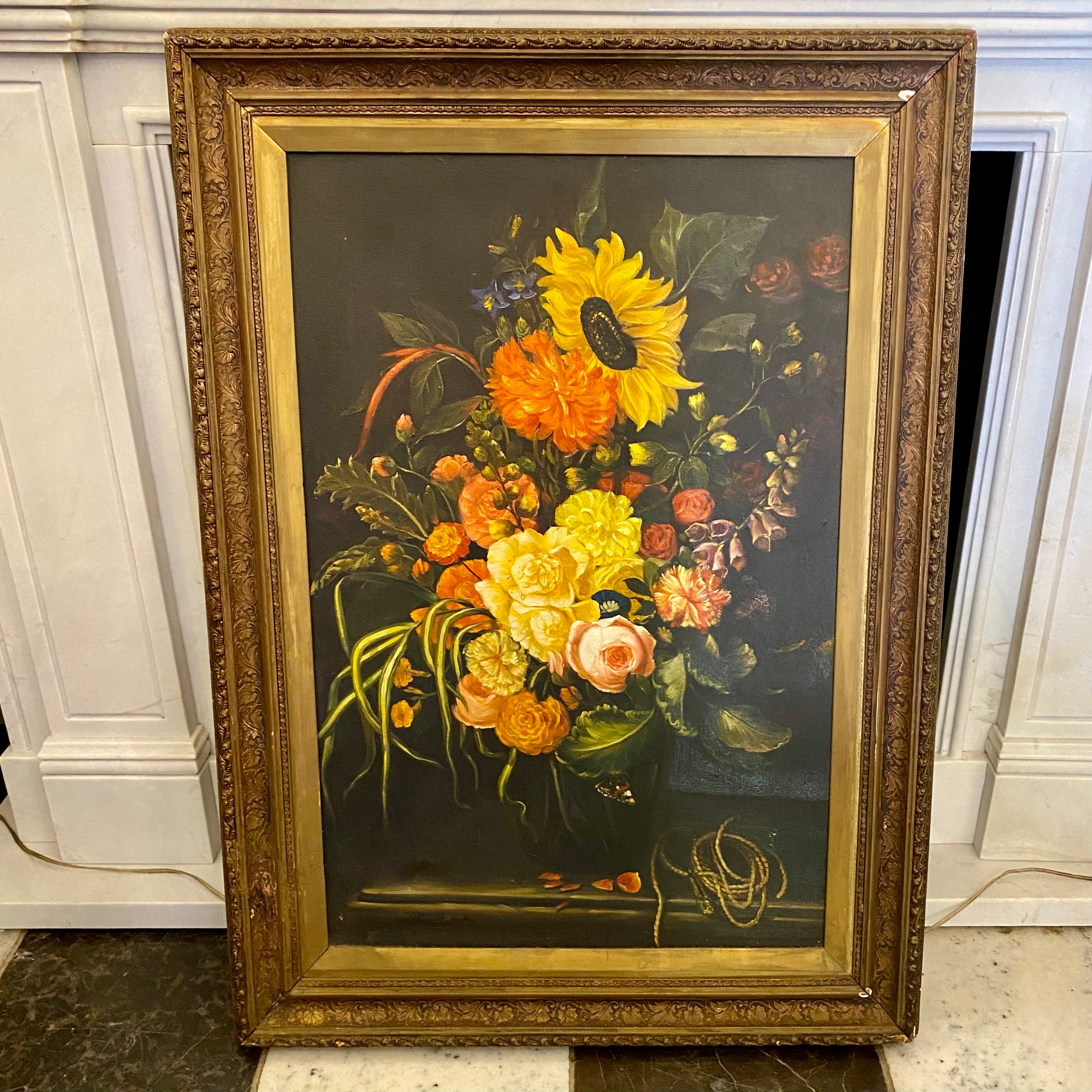 Beautiful Oil Painting of Flowers - SOLD