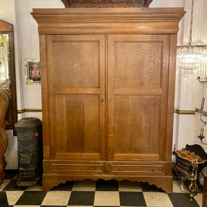 Antique Oak Linen Cabinet