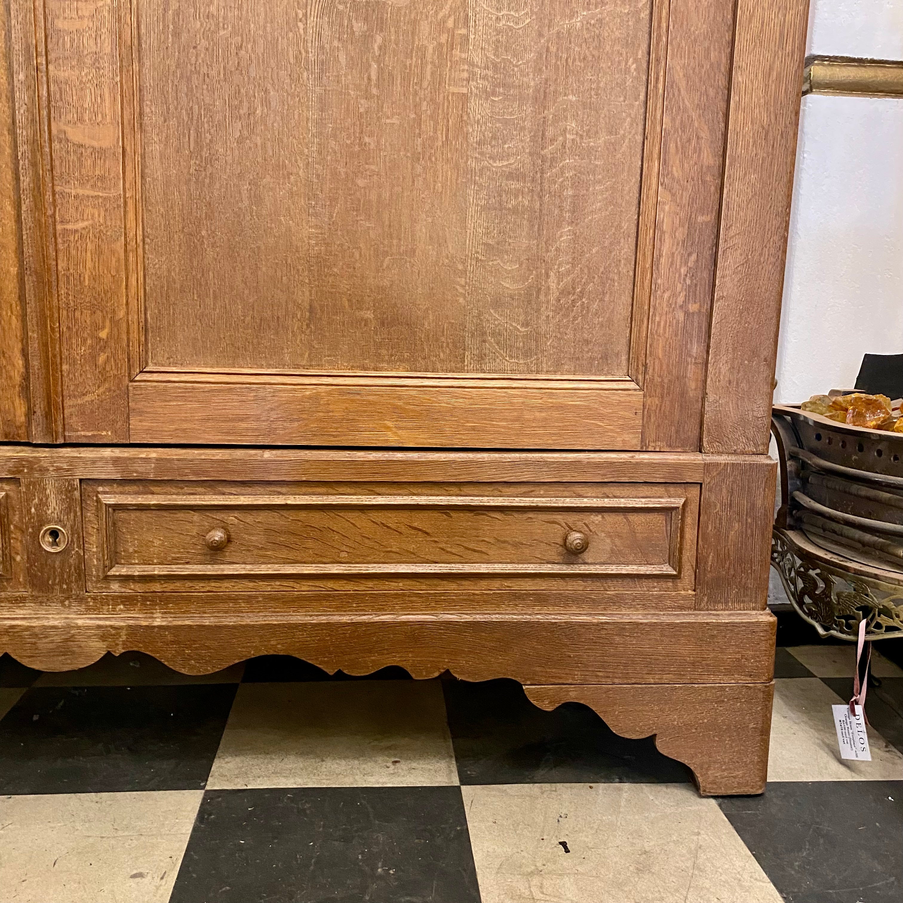 Antique Oak Linen Cabinet