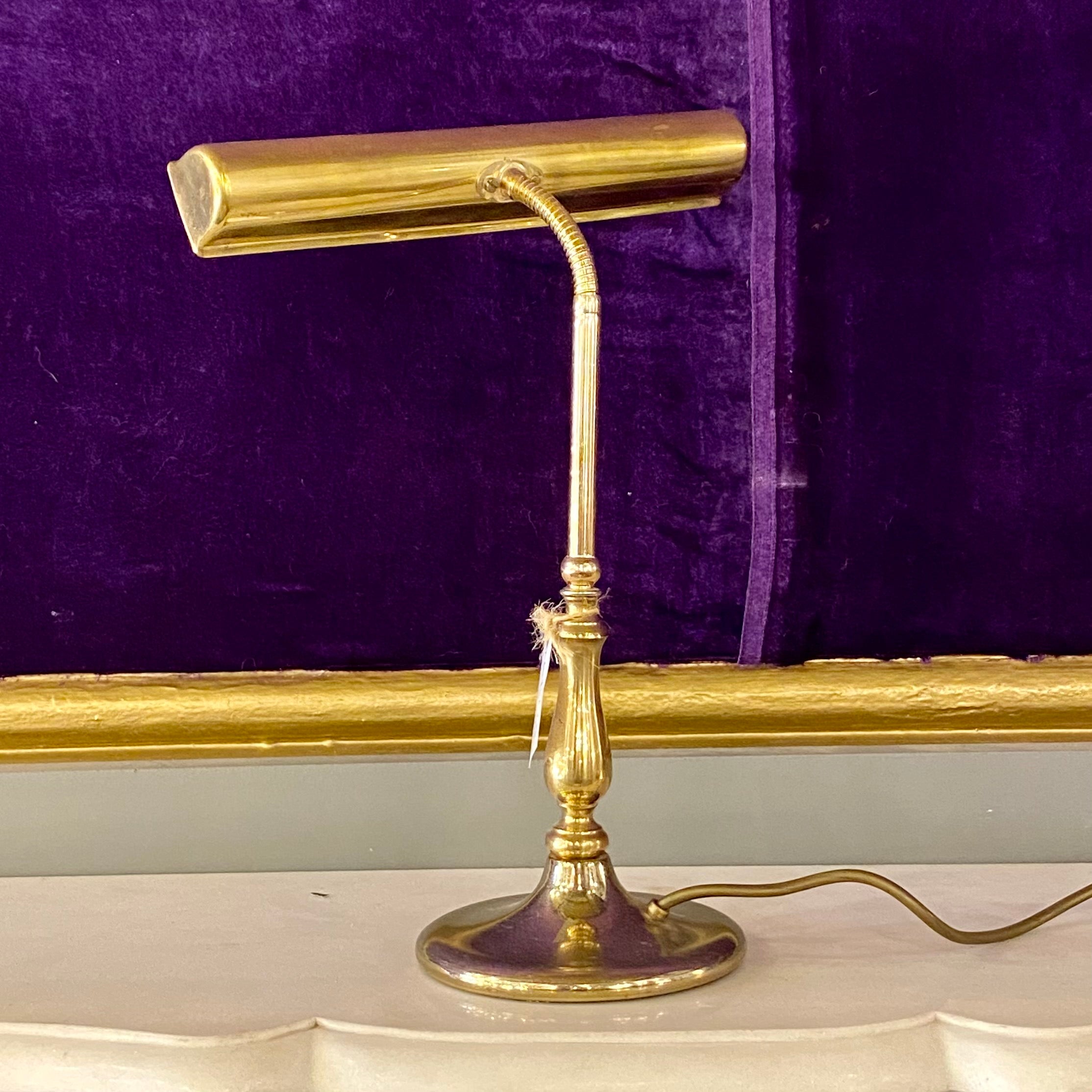 Vintage Polished Brass Desk Lamp