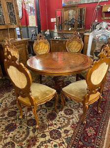 Antique French Ornately Carved Dining Chairs